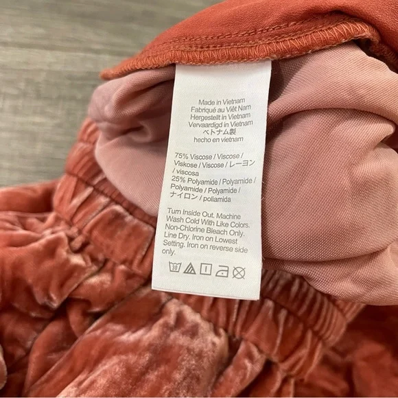 J Crew Velvet Jogger Pants Orange Peach Women Size 14 - Picture 5 of 6
